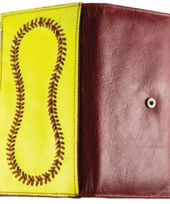 Leather Softball Checkbook Wallet