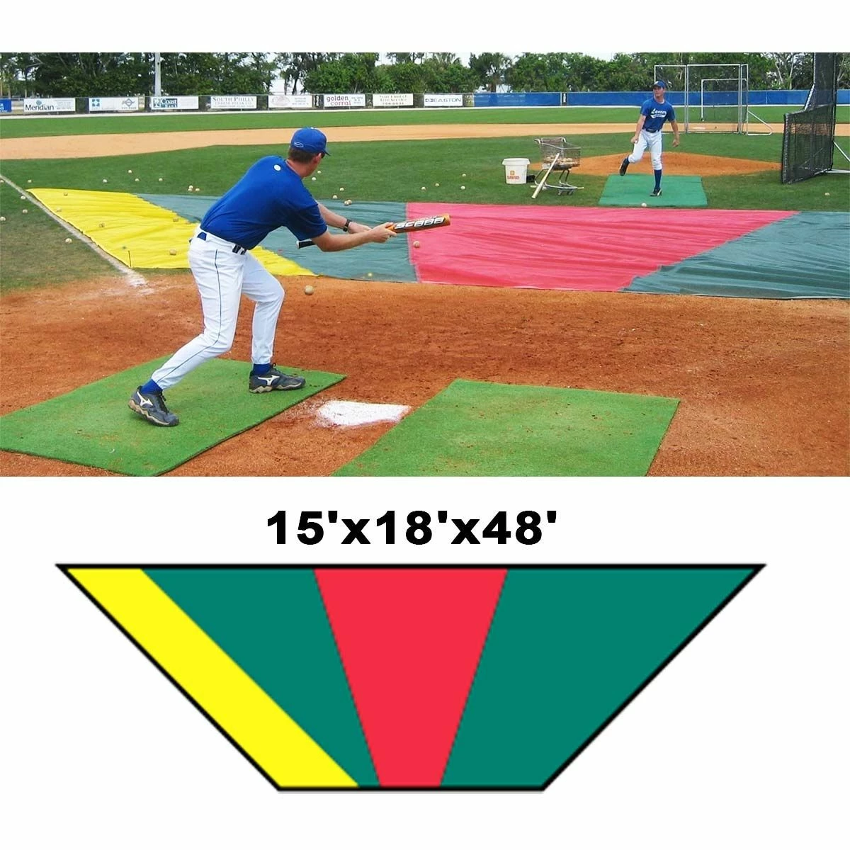 Minor League Bunt Zone Infield Protector, 15'x18'x48' 2 Minor League Bunt Zone Infield Protector, 15'x18'x48' - Image 2