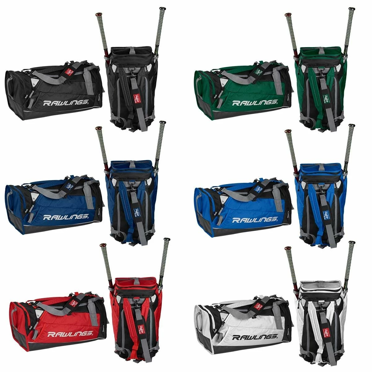 Rawlings Hybrid Backpack Duffel, 25"Hx10.5"Lx11"D Scarlet 2 Rawlings Hybrid Backpack Duffel, 25"Hx10.5"Lx11"D Scarlet - Image 2