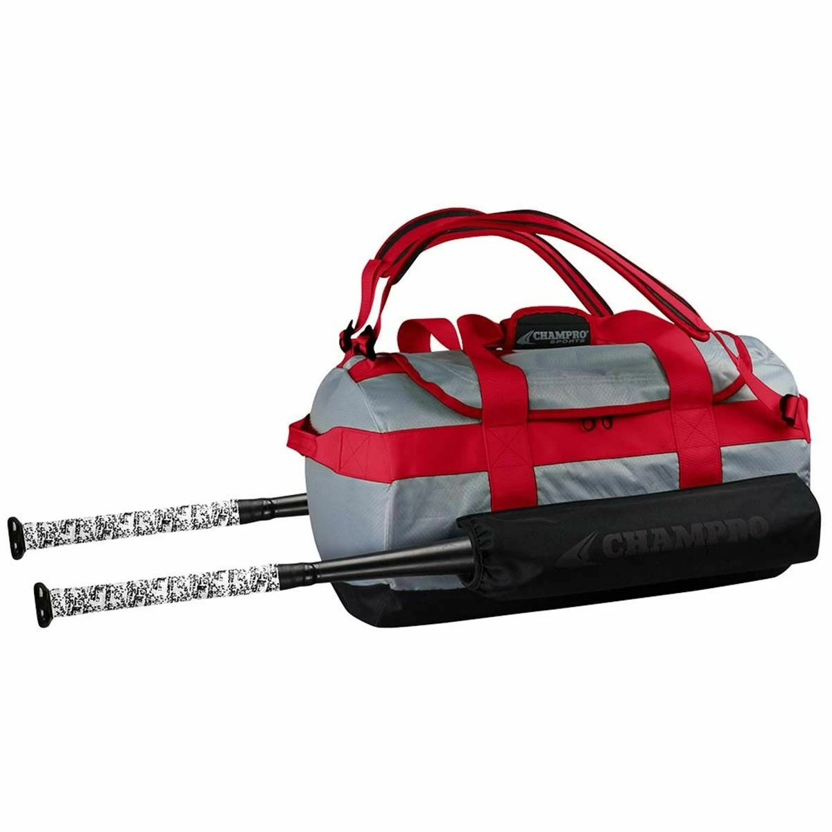 Champro Base Knock Duffle Backpack, 20"Lx12"Wx12"H Black 3 Champro Base Knock Duffle Backpack, 20"Lx12"Wx12"H Black - Image 3