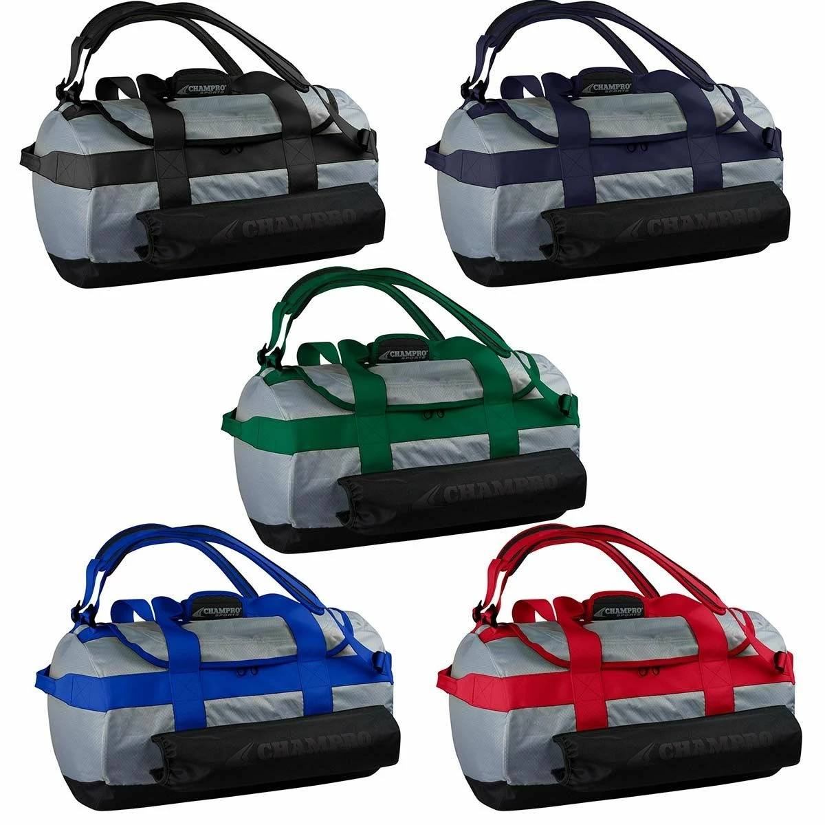 Champro Base Knock Duffle Backpack, 20"Lx12"Wx12"H Black 2 Champro Base Knock Duffle Backpack, 20"Lx12"Wx12"H Black - Image 2