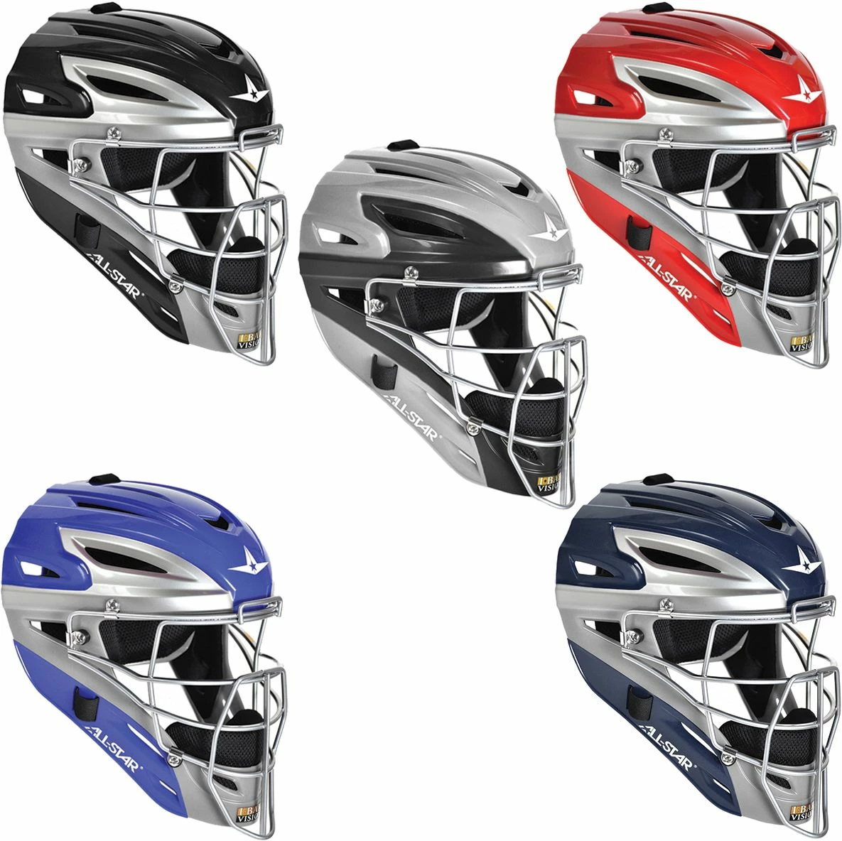 All Star MVP2510TT Two-Toned Catcher's Helmet, YOUTH Navy/Silver 2 All Star MVP2510TT Two-Toned Catcher's Helmet, YOUTH Navy/Silver - Image 2