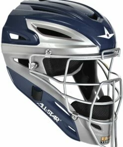 All Star MVP2510TT Two-Toned Catcher's Helmet, YOUTH Navy/Silver