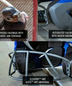 Easton Ghost Matte Two-Tone Fastpitch Batting Helmet w/Mask Columbia Blue/White -Cheap Softball Store a32 361 tech