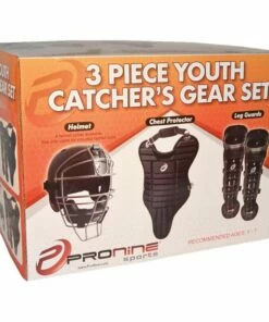 Pro Nine Age 5-7 3-Piece Youth Catcher's Gear Set w/ Scarlet Helmet -Cheap Softball Store a32 363 new 01