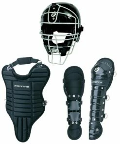 Pro Nine Age 5-7 3-Piece Youth Catcher's Gear Set w/ Scarlet Helmet