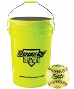 Dudley Bucket with 1dz 12", 4A147Y ASA Fastpitch Softballs