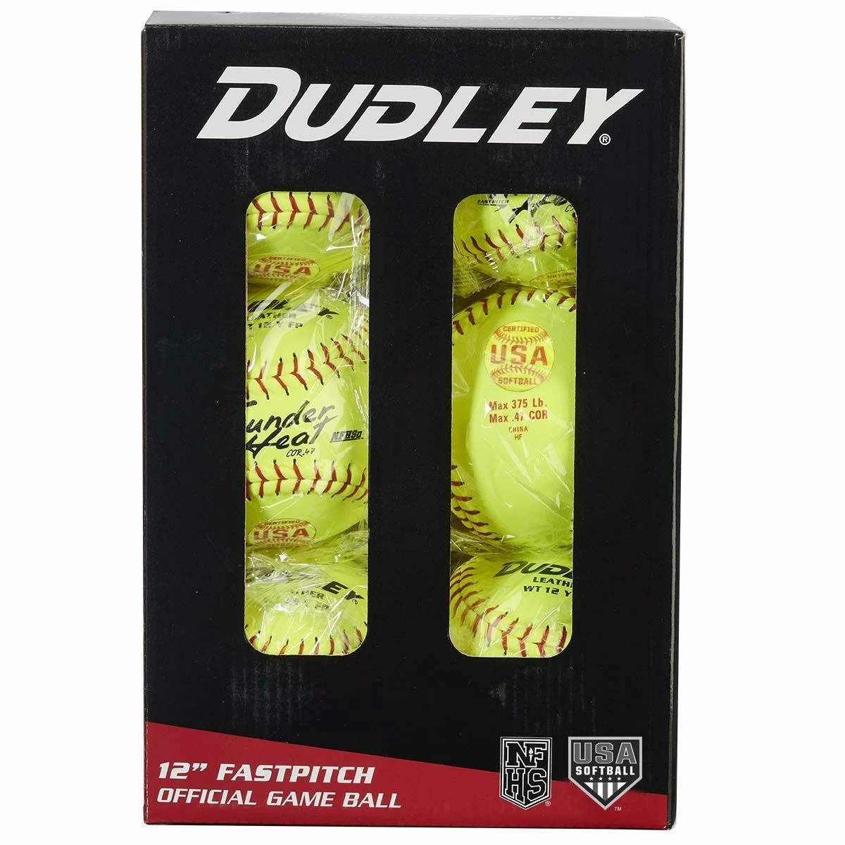 Dudley 12", 6/pk 4D147YR6 USA/NFHS Poly Fastpitch Softballs 3 Dudley 12", 6/pk 4D147YR6 USA/NFHS Poly Fastpitch Softballs - Image 3