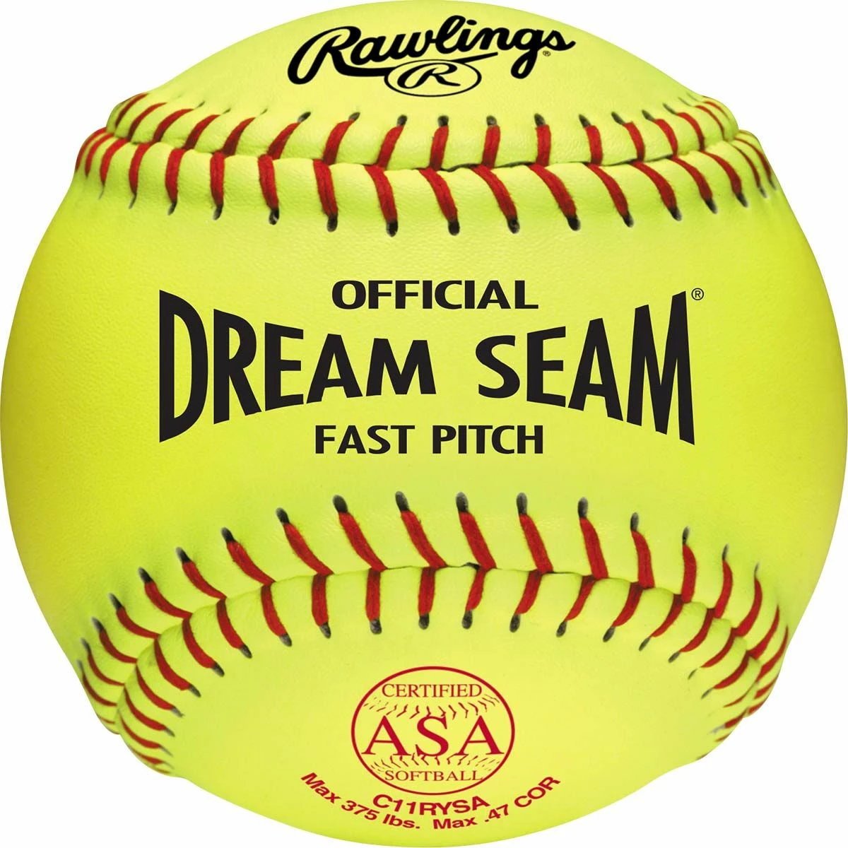 Rawlings C11RYSA 11" ASA Dream Seam .47/375 Synthetic Softballs 1 Rawlings C11RYSA 11" ASA Dream Seam .47/375 Synthetic Softballs