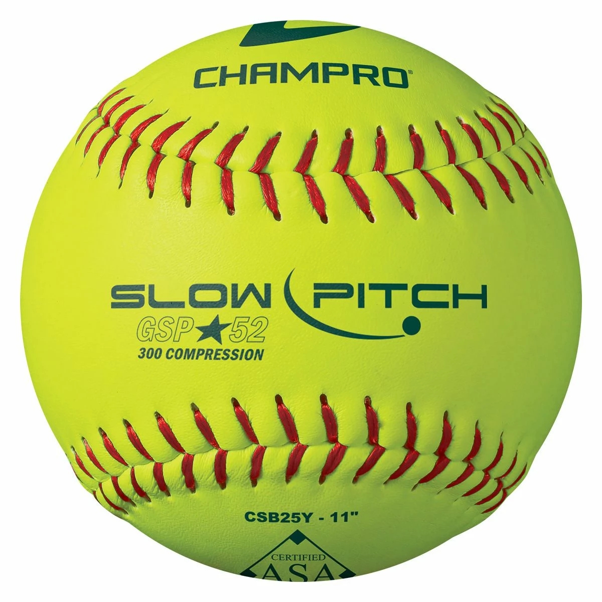 Champro 11” CSB25Y 52/300 ASA/USA Durahide Slowpitch Softballs 1 Champro 11” CSB25Y 52/300 ASA/USA Durahide Slowpitch Softballs