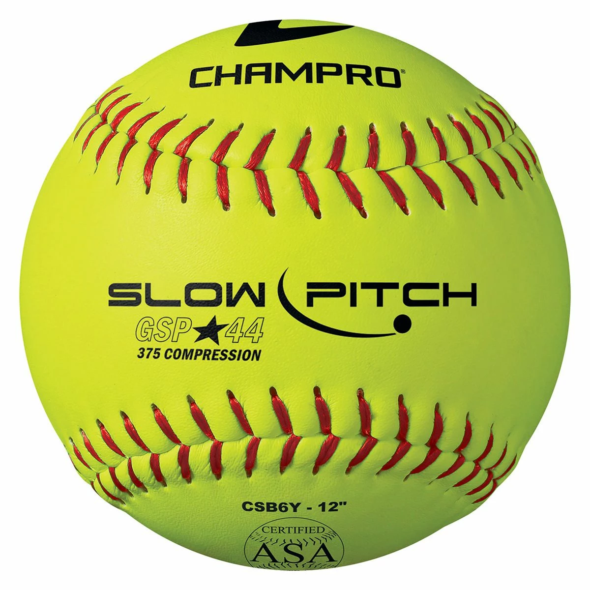 Champro 12” CSB6Y 44/375 ASA/USA Durahide Slowpitch Softballs 1 Champro 12” CSB6Y 44/375 ASA/USA Durahide Slowpitch Softballs