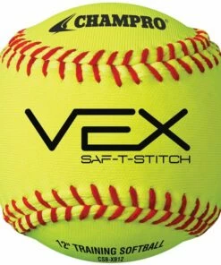Champro 12" (dz) VEX SAF-T-STICH Soft Core Practice Softballs, CSB-XB12