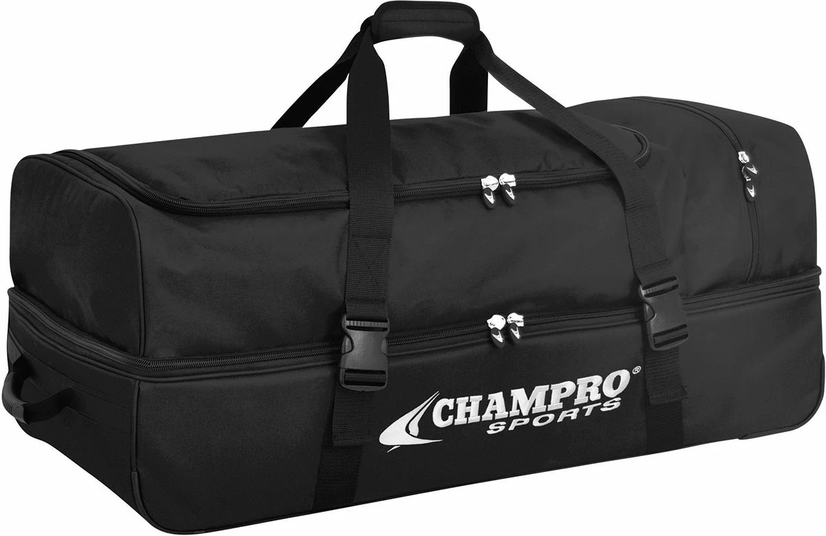 Champro Catcher/Umpire Wheeled Equipment Bag, 36"x16"x14" Black 1 Champro Catcher/Umpire Wheeled Equipment Bag, 36"x16"x14" Black