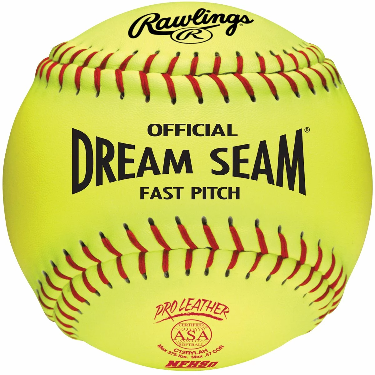 Rawlings 12", 47/375 Dream Seam Leather Fastpitch Softballs, C12RYLAH, dz 1 Rawlings 12", 47/375 Dream Seam Leather Fastpitch Softballs, C12RYLAH, dz