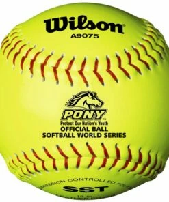 Wilson 12", 47/375 Pony Leather Fastpitch Softballs, A9075BSST, dz