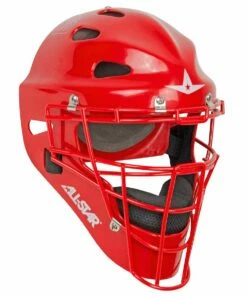 All Star MVP2310SP Catcher's Helmet, YOUTH Scarlet