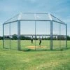 10'x10', w/ Full Hood Permanent Baseball/Softball Backstop, BSCL10HW