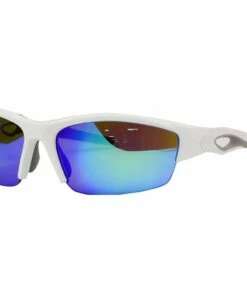 Rawlings 32 Adult Sunglasses, Shiny White/Smoke with Blue Mirror