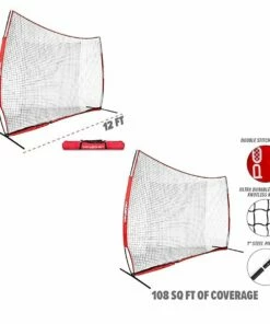 POWERNET 9'Hx12'W Portable Barrier Sport Net Navy -Cheap Softball Store a63 354 new dims